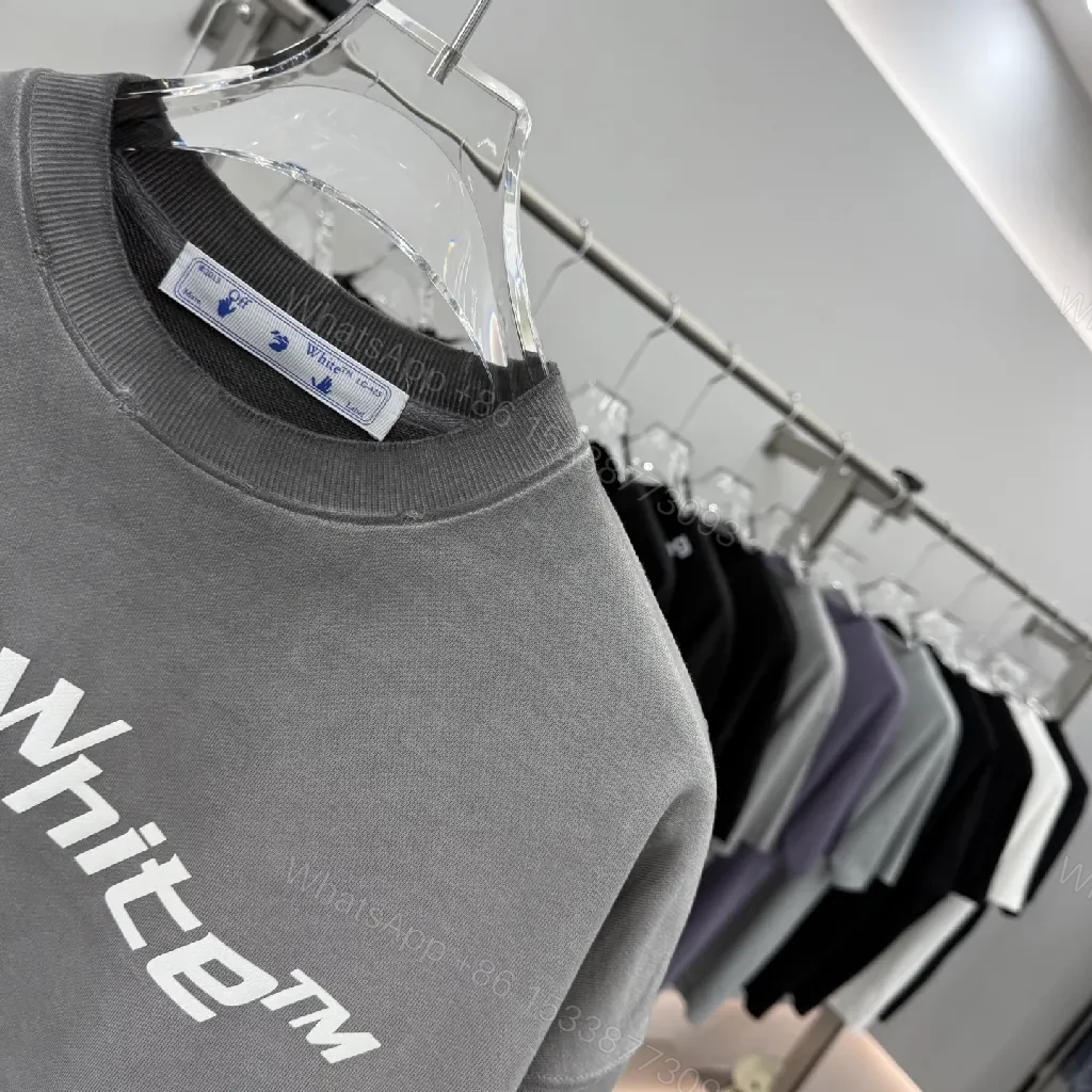 View 5 of Grey Oversized Sweatshirt with Off-White Logo