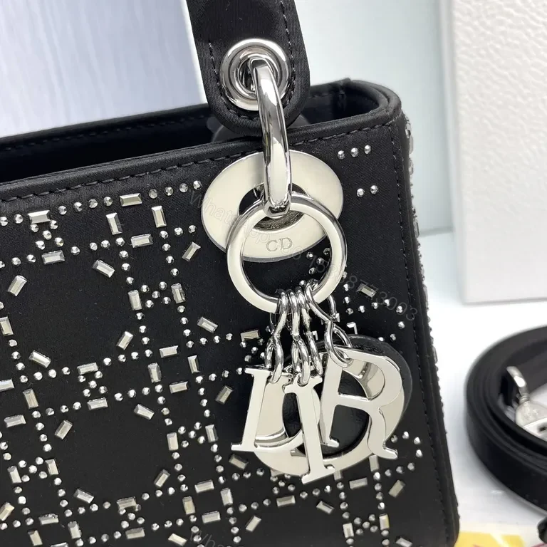 View 4 of Chic Studded Patterned Mini Bag with Dior Charms