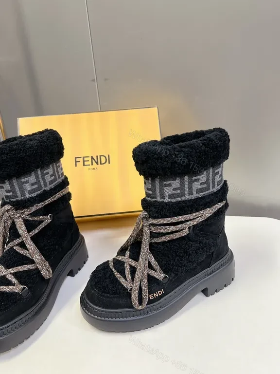 View 6 of Statement Knit Boots: Luxe Fendi-Inspired High-Tops with Plush Warmth