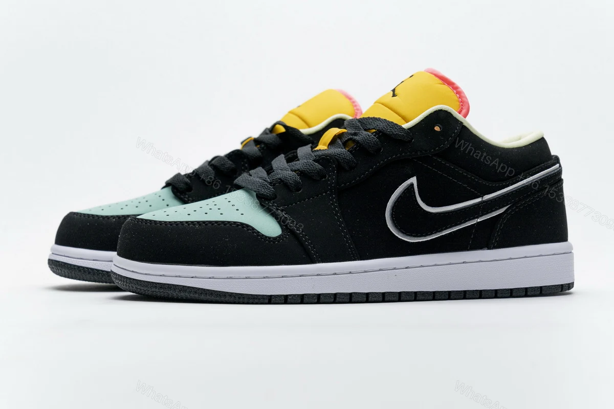 View 3 of Air Jordan 1 Low Black Aurora Green Laser Orange CK3022-013