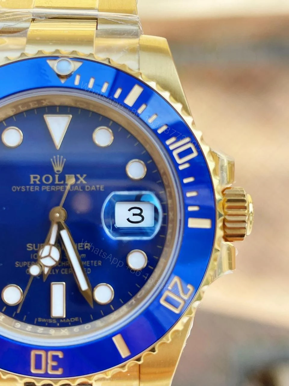 View 5 of VSF FACTORY 1:1 Rolex Submariner 116618 LB Best Edition Blue Ceramic YG Plated 904L Steel VS3135