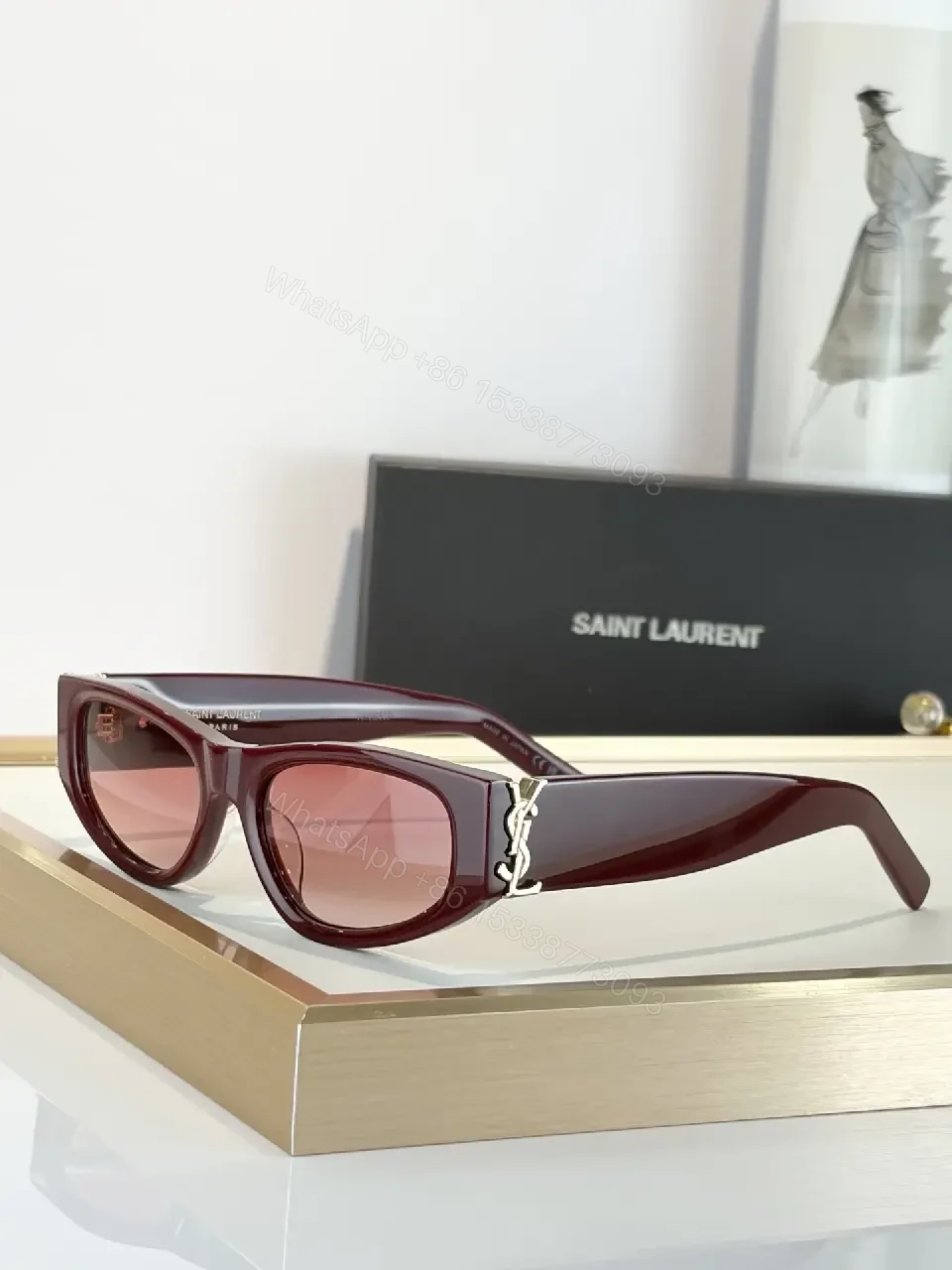 View 6 of Bold Black Sunglasses with Luxe Chain Detail
