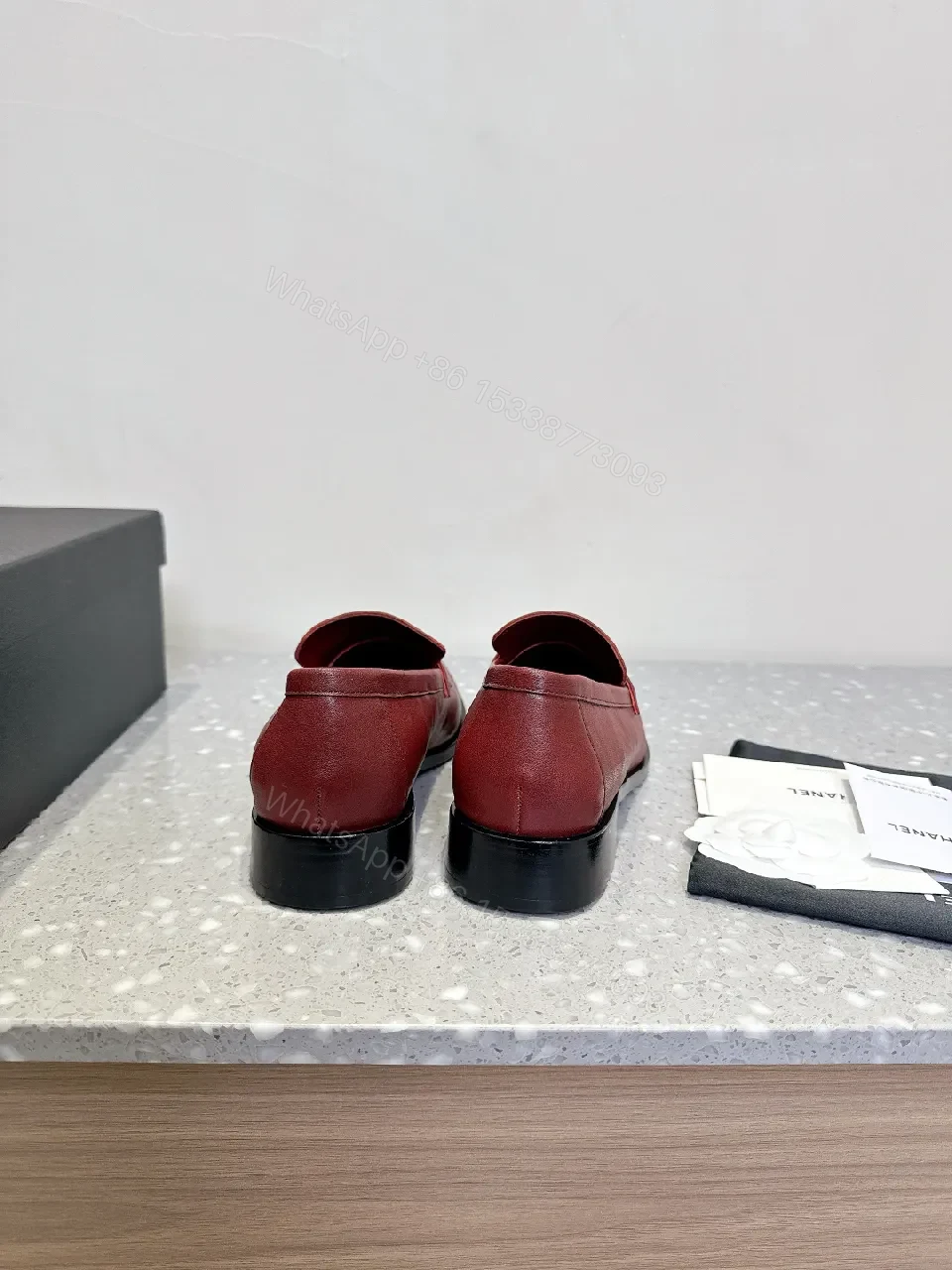 View 8 of Red Leather Loafers with Designer Strap, Moc-Stitch, All-Day Comfort