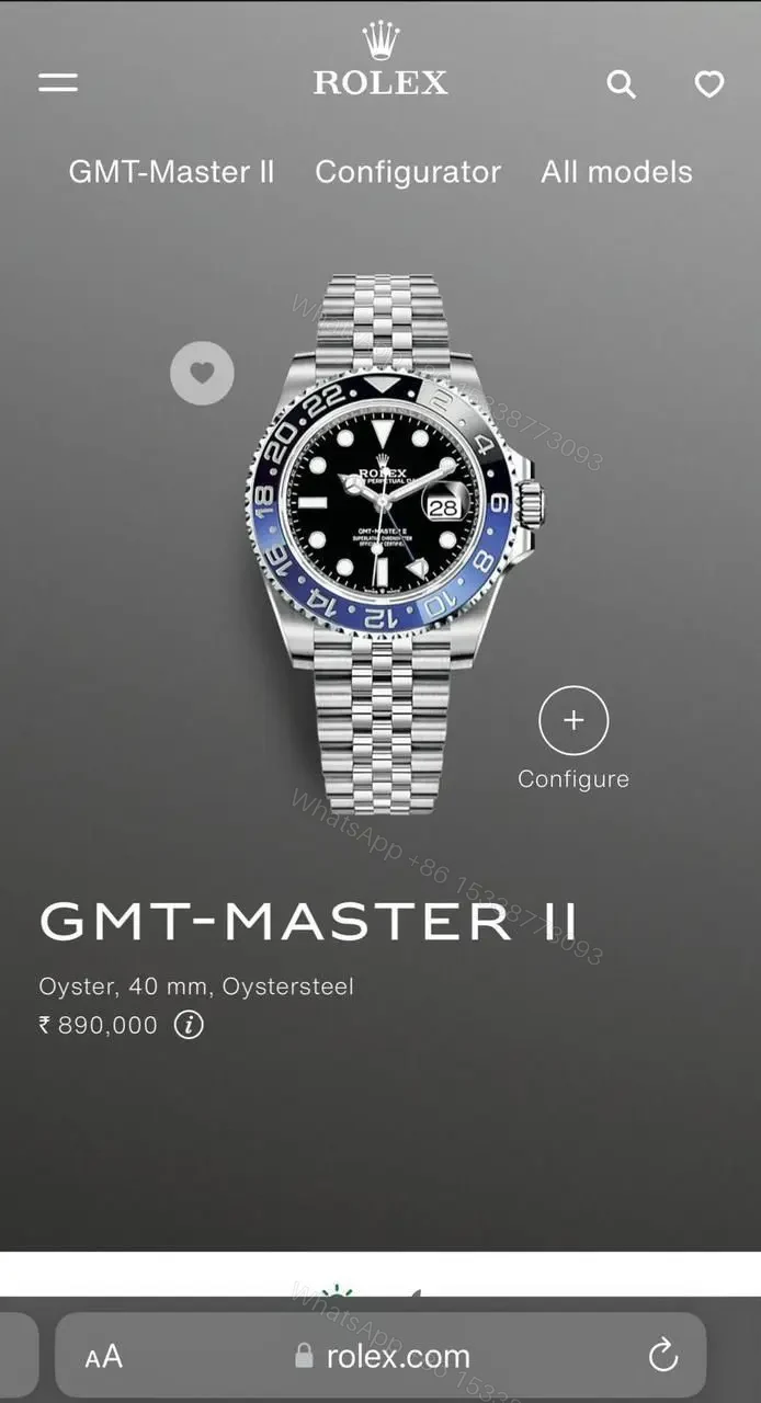 View 2 of Rolex For Men 7AA Premium Collection Model Rolex GMT II Batman Edition