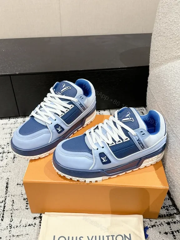 View 3 of Denim-Inspired LV High-Top Sneaker with Comfort