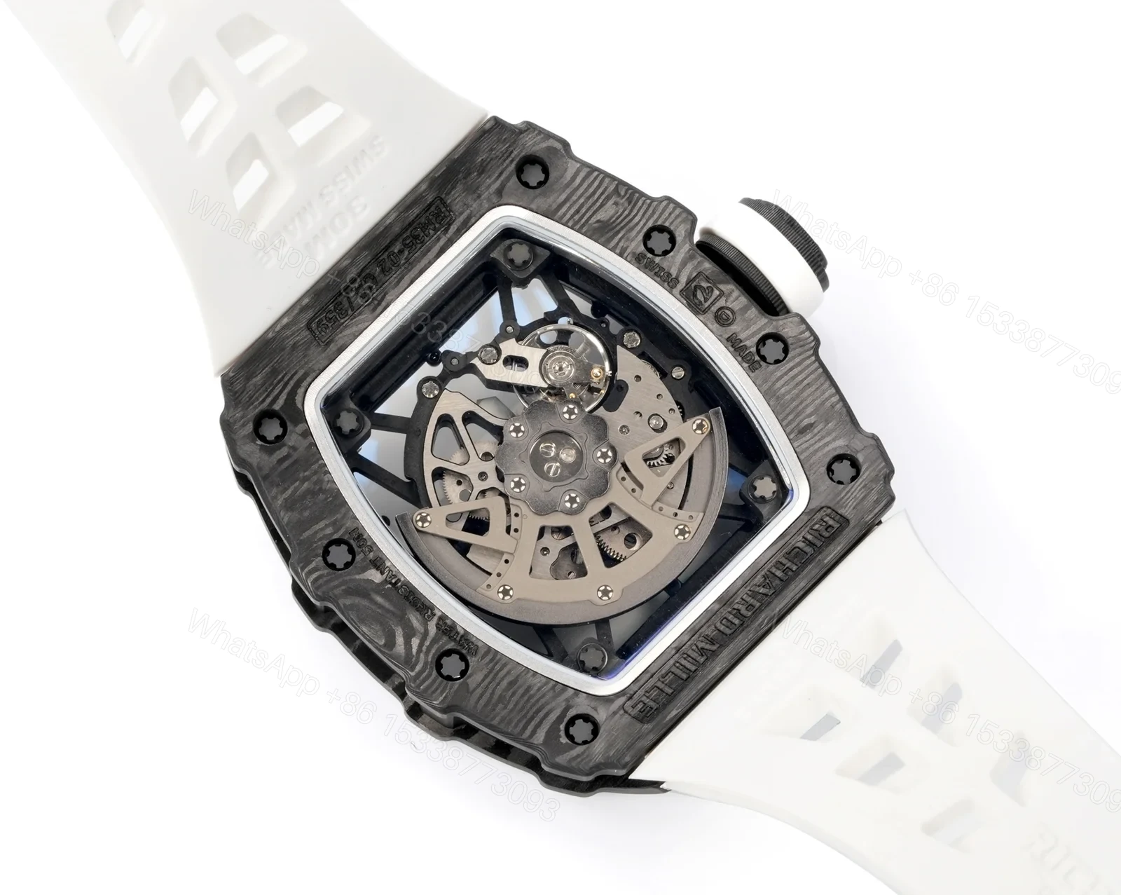 View 8 of Richard Mille RM35-02 Rafael Nadal Automatic Skeleton Watch NTPT Carbon Fiber Black Red Dial RMAL1 Movement Premium Edition RM35-02-RN-NTP-BRD
