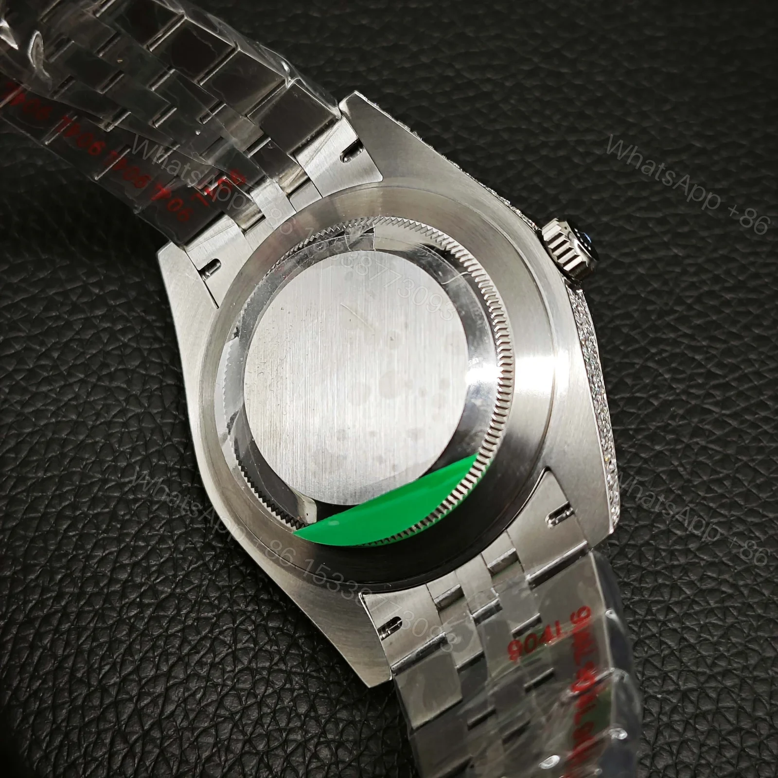 View 7 of Rolex Datejust Full Diamond 41mm Silver Pavé Dial Baguette Bezel President Bracelet RLG-DJ-FULLDIAMOND-41MM-SILVER
