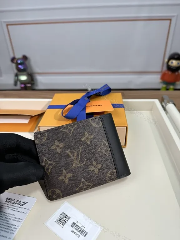 View 8 of Monogram Luxe Wallet: Structured Bi-Fold, Leather-Trim, Luxury Cardholder