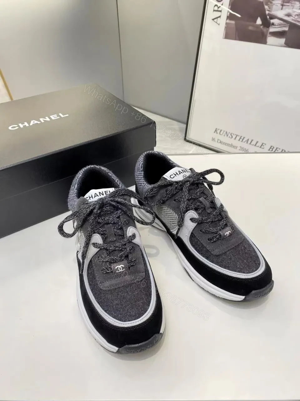 View 6 of Monochrome Luxe Sneaker: Suede-Textile Mix, Cushioned Comfort