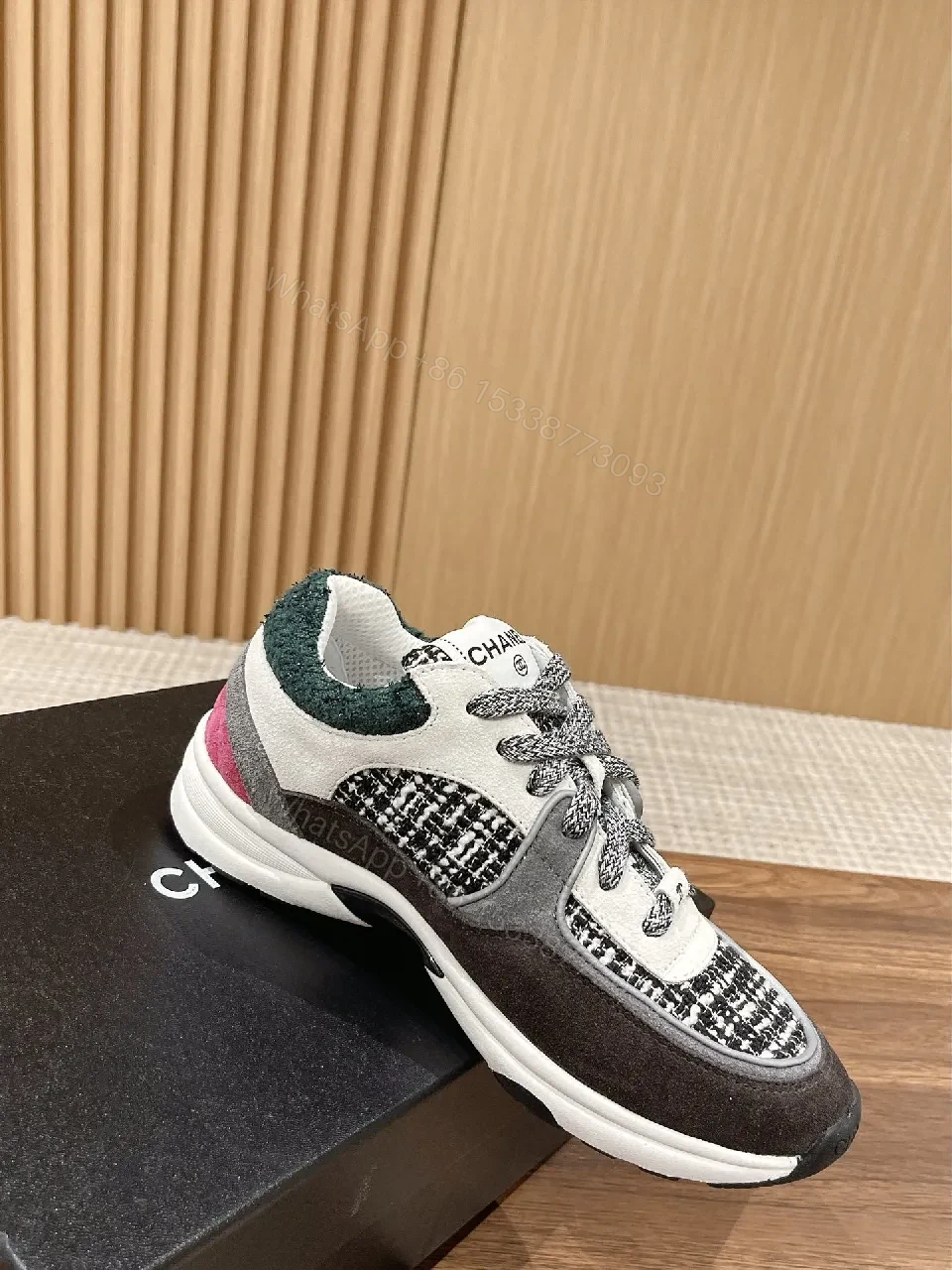 View 4 of Textured Knit Luxe Sneakers: Monochrome Comfort, Designer-Inspired