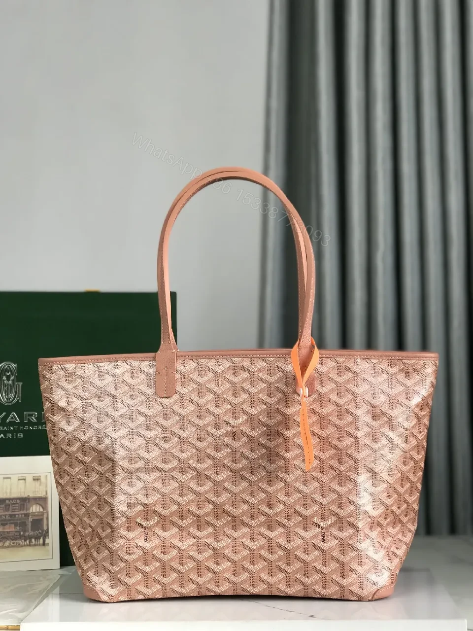 View 6 of Soft Rose-Gold Tote with Monogram, Everyday Luxury