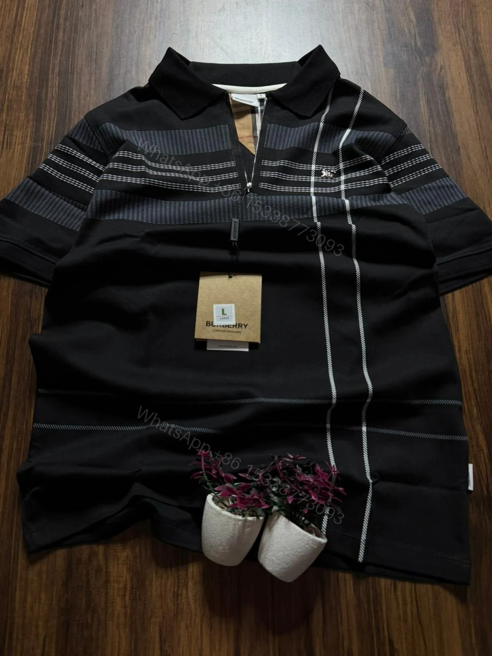 FIRST COPY BURBERRY IMPORTED DESIGNER SUMMER COLLAR POLO T-SHIRT — view 1