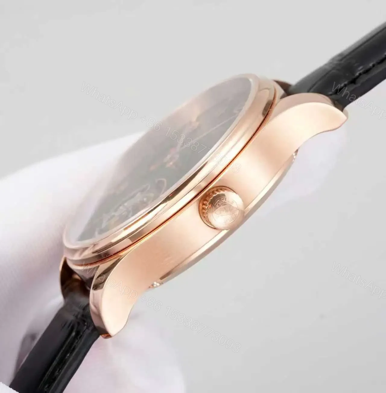 View 6 of IWC Black Tourbillon Watch Rose Gold Black Leather Strap Ultimate 42MM IWC-TOUR-BLK-RG42