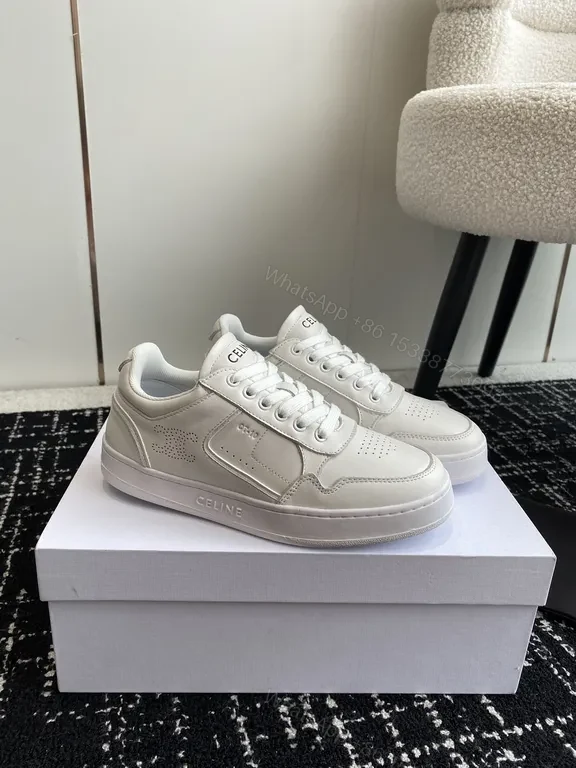 View 7 of Minimalist Luxury White Leather Sneakers - CELINE-Inspired, Comfortable, Timeless