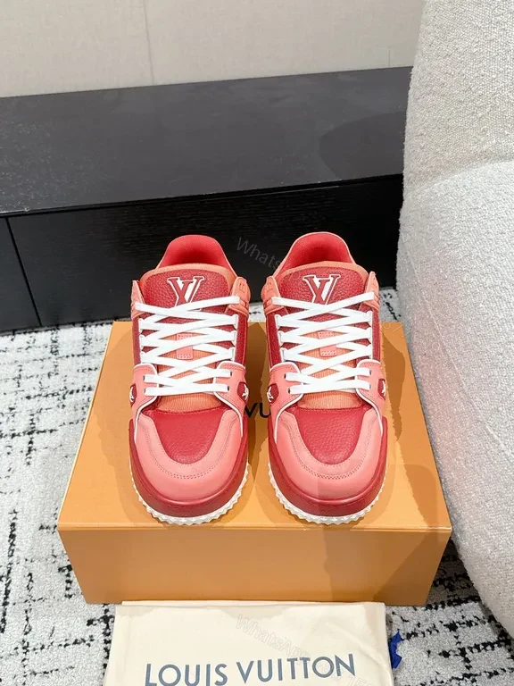 View 7 of Lux Pink Luxe High-Top Sneakers with LV Accents