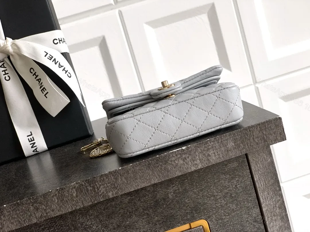 View 4 of Quilted Shoulder Bag with Chain Detail - Petite Chic