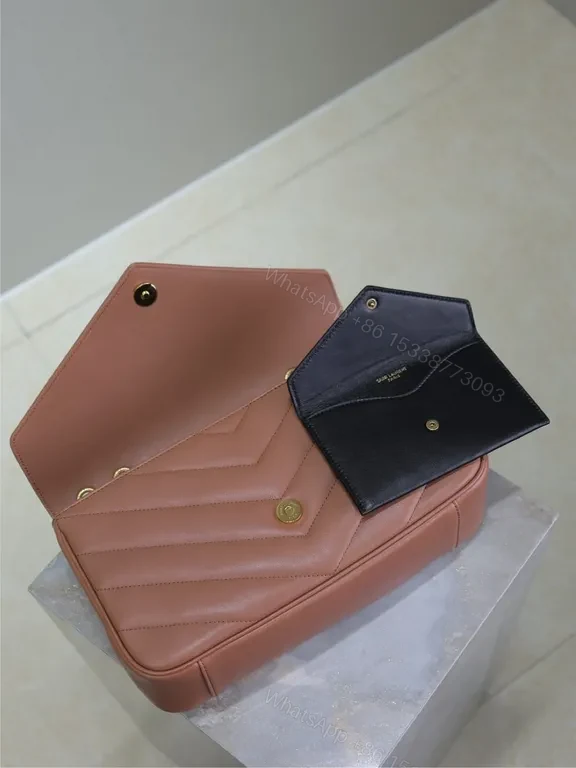 View 2 of Chic Quilted Bag + Cardholder Set: Blush Pink YSL Duo