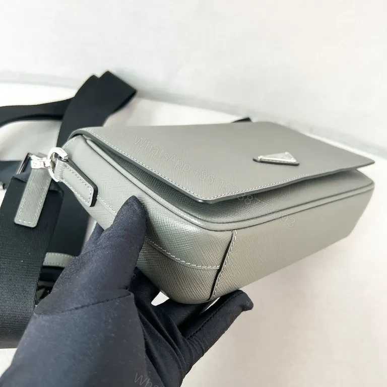 View 9 of Compact Prada-Inspired Crossbody & Wallet Duo with Saffiano Leather