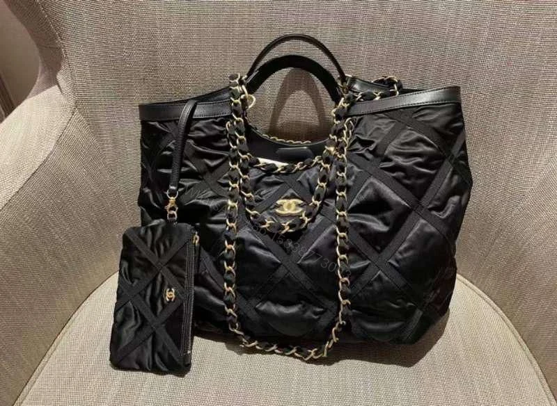View 2 of CHANEL Shoulder Bag Coco Mark Matelasse 2WAY Chain Tote Black