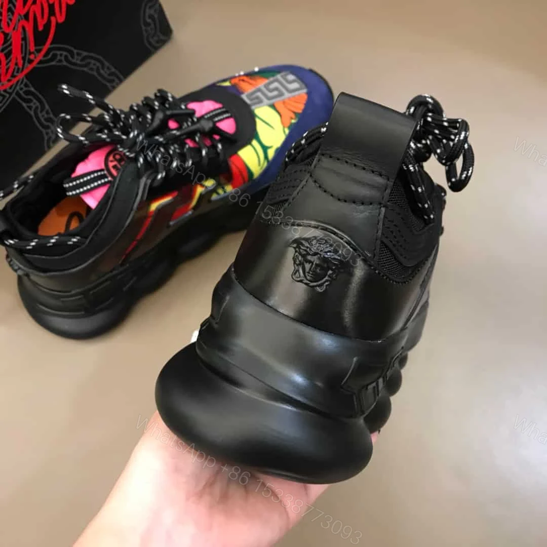 View 5 of VERSACE BLACK AND MULTICOLOURED CHAIN REACTION SNEAKERS – VS8