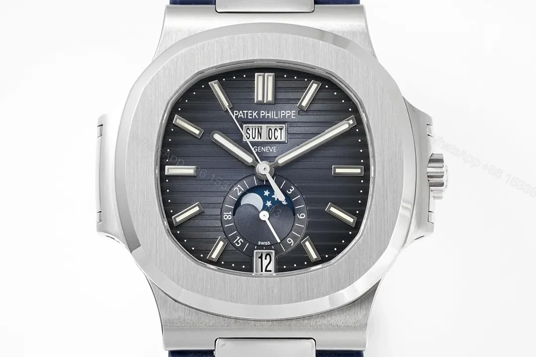View 2 of Patek Philippe Blue Nautilus Rubber Strap Watch