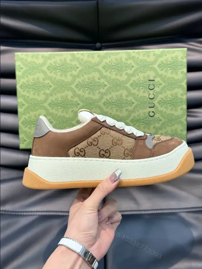 View 2 of GUCCI SCREENER GG SNEAKERS BEIGE AND EBONY ORIGINAL GG CANVAS – GC172