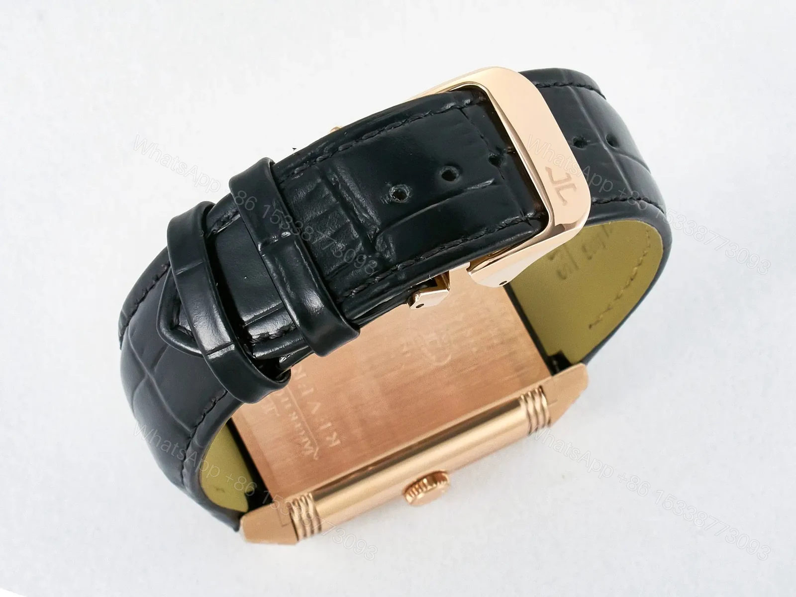 View 20 of Reverso Classic Duoface Small Seconds RG MGF Best Edition White Textured Dial on Black Leather Strap A854A