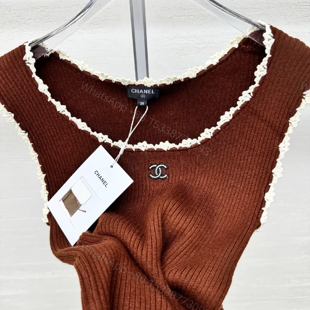 View 2 of Burgundy Knit Tank with Crochet Edge Pop