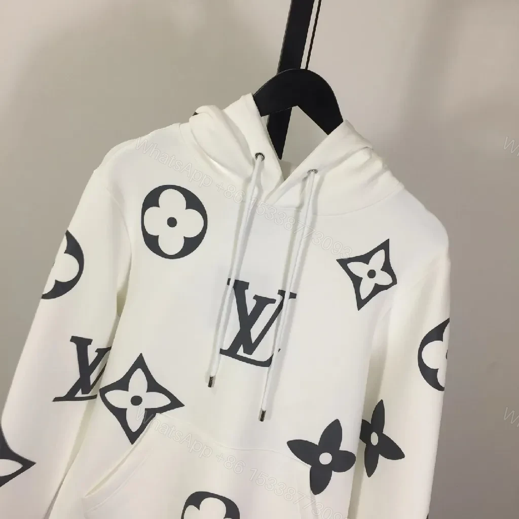 View 5 of White Monogram Hoodie: Premium, Luxe Streetwear Comfort