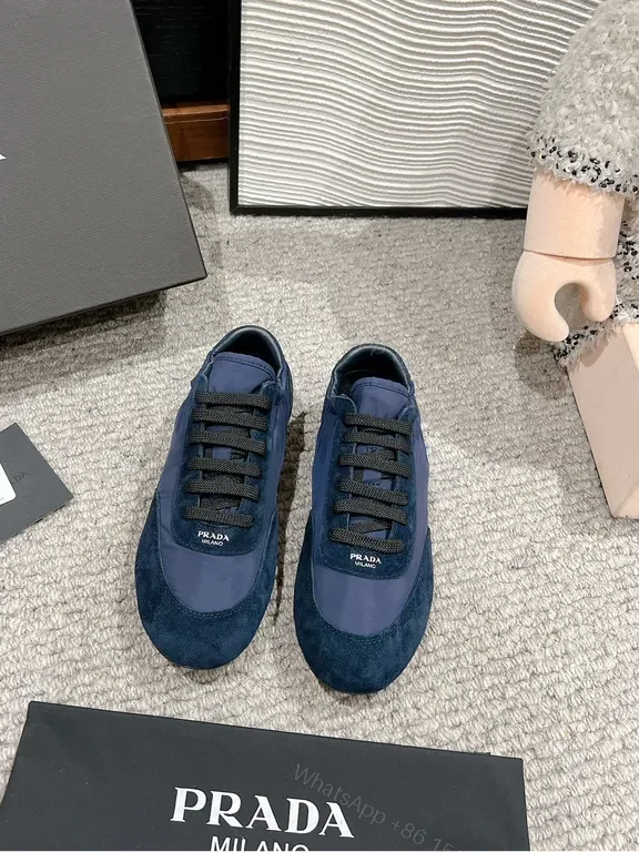 Prada Milano Navy Suede High-Top Sneakers: Luxe Comfort — view 1