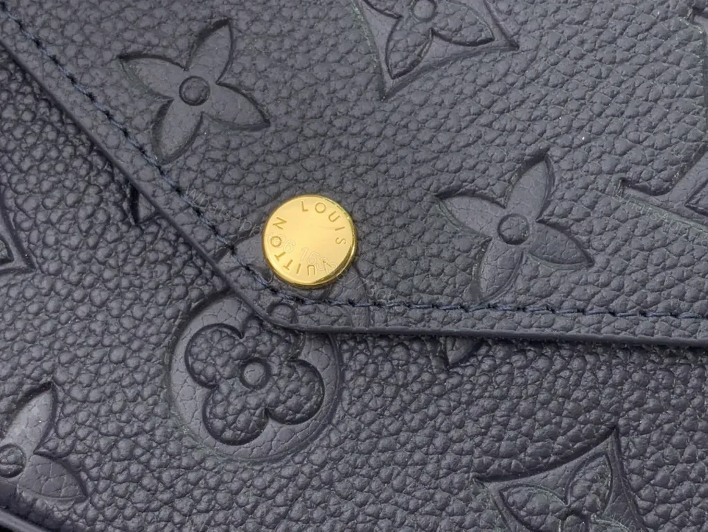 View 7 of Chic Leather Crossbody: Monogram Texture, Gold Hardware, Compact Envelope
