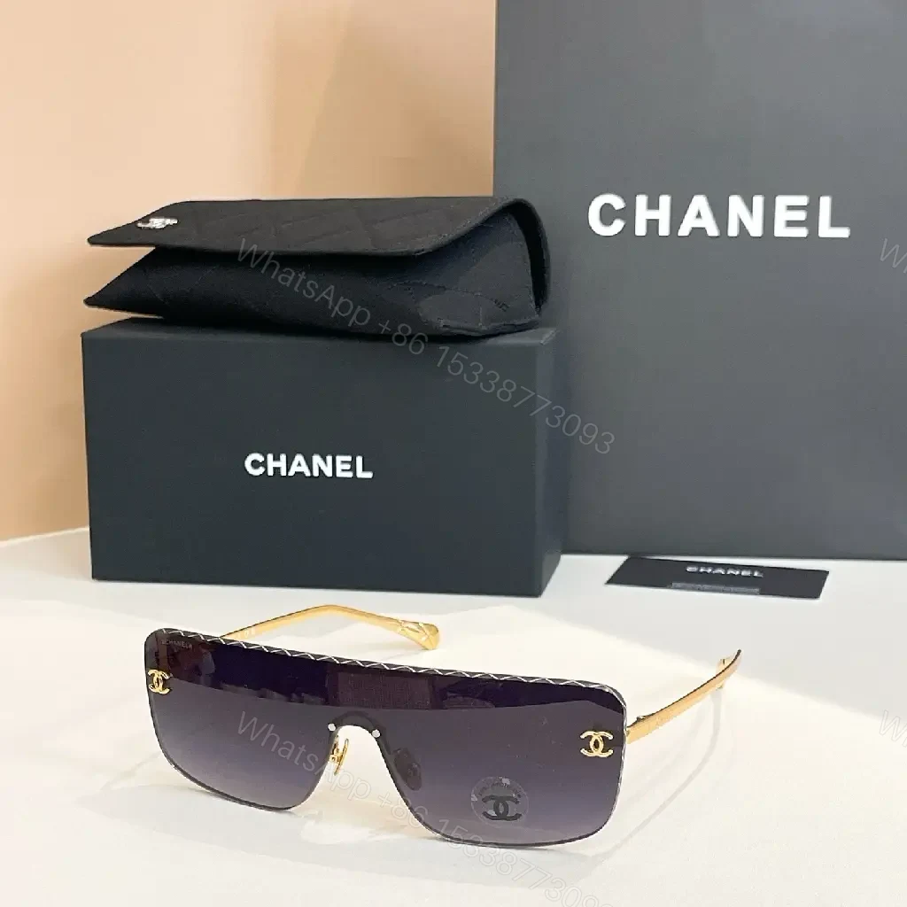Shield Sunglasses: Oversized, Two-Tone Frame, Gold Accent, UV Protection — view 1
