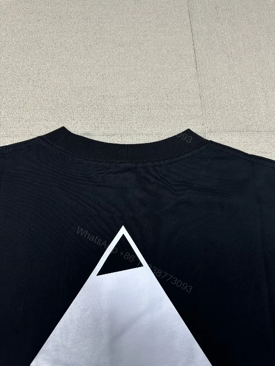 View 2 of Black Knit Tee + Logo Graphic + DIY Streetwear + Bold DIOR Triangle + T-Shirt