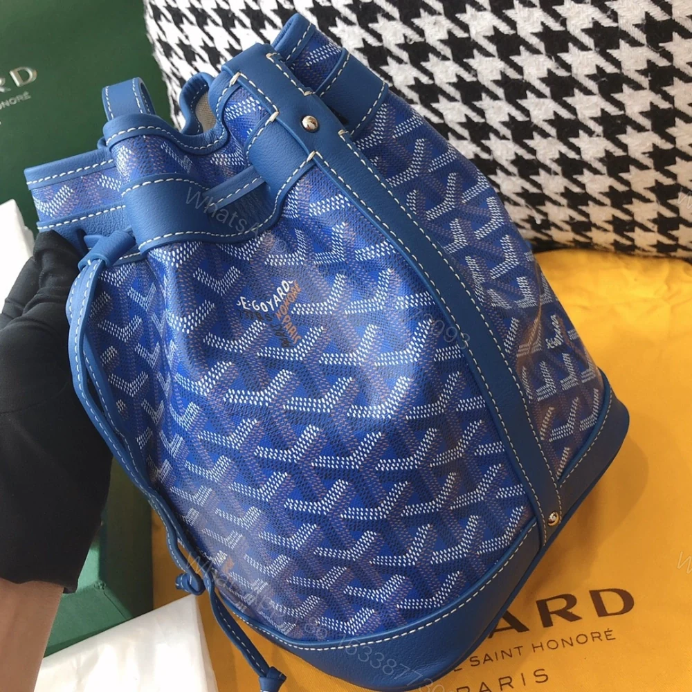 View 9 of 高仿Goyard*PEFLOT3抽繩水桶包藍色免檢版