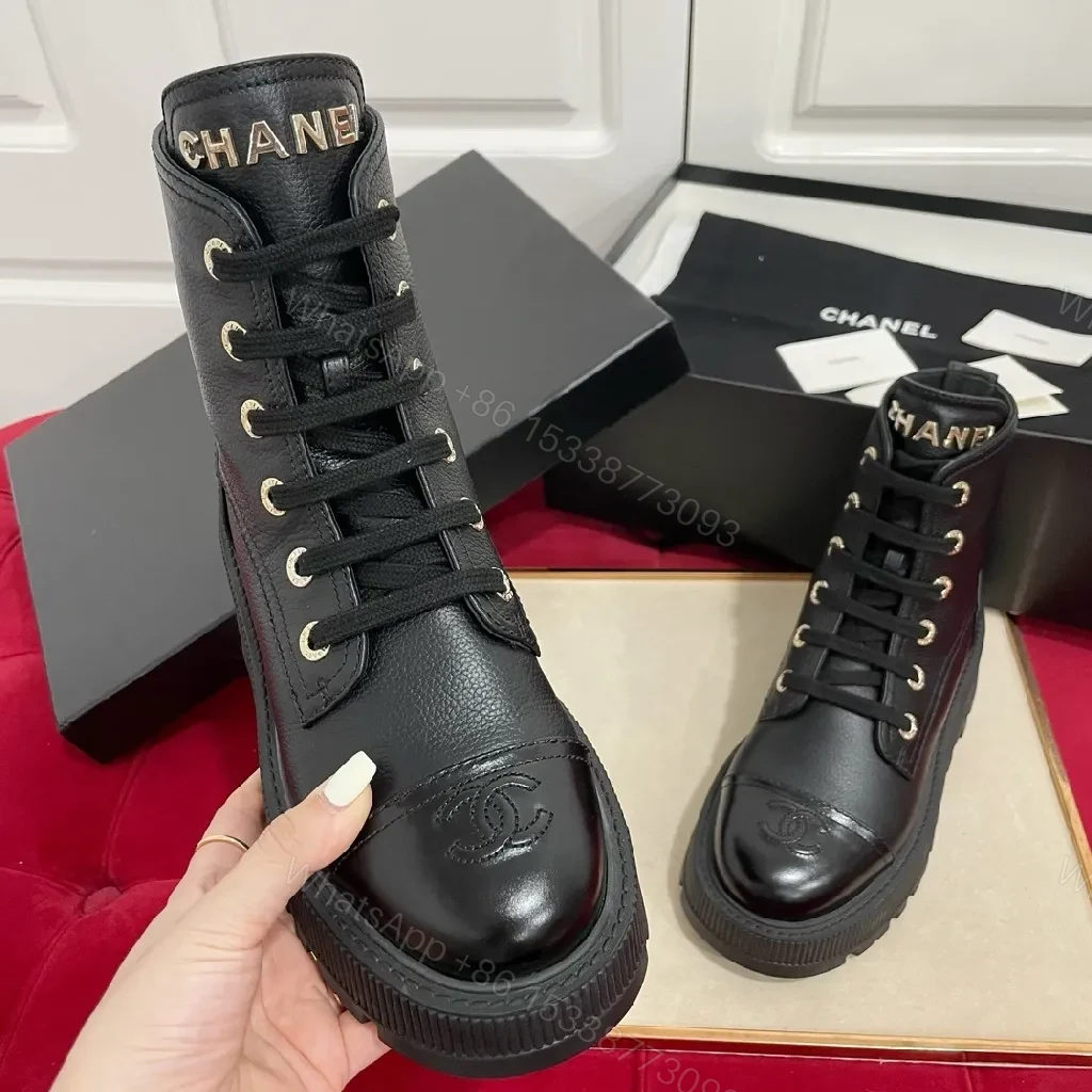 View 2 of Bold Leather Combat Boots | Luxe Street-Style, All-Day Comfort