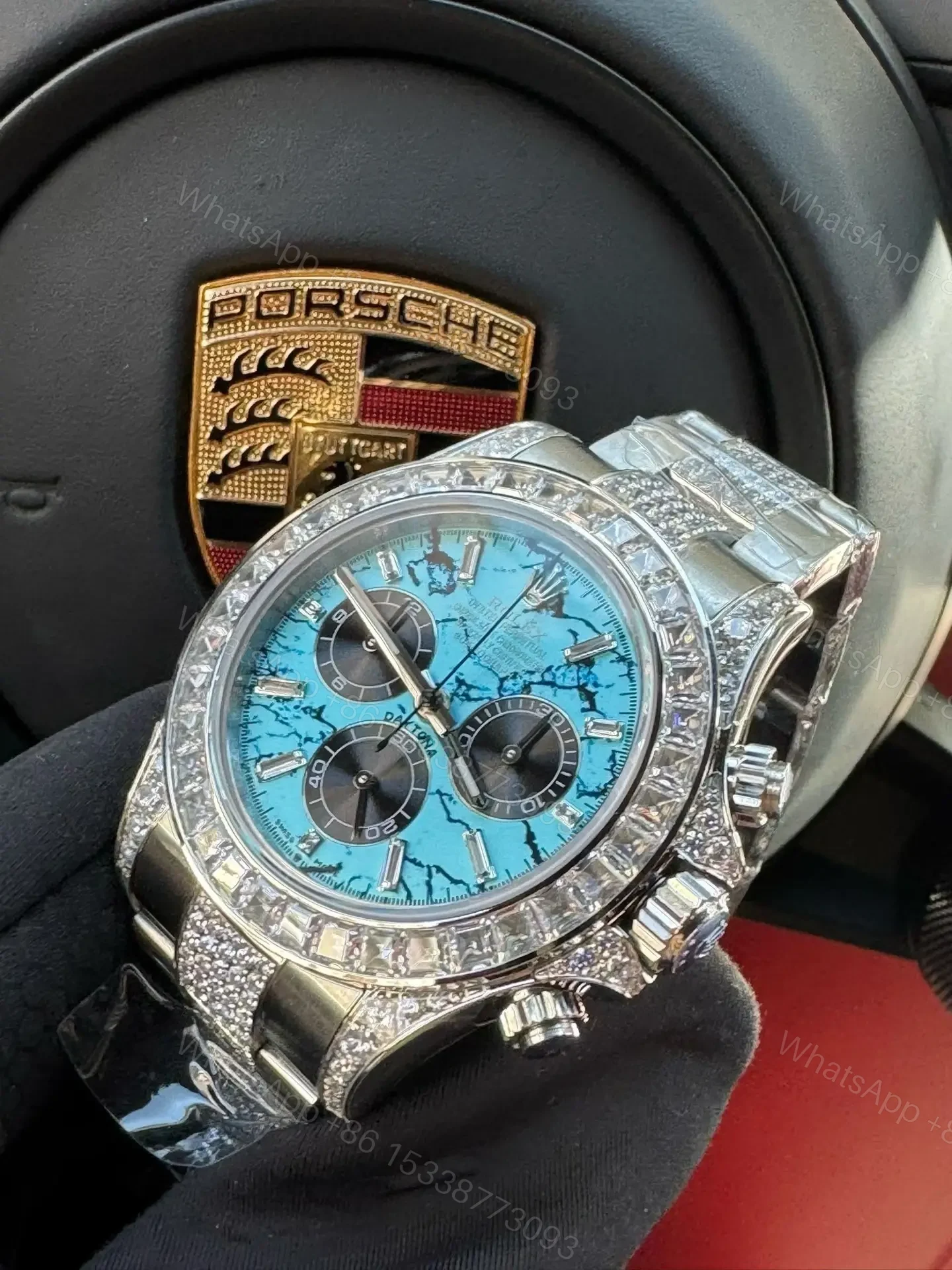 View 4 of Best Rolex Daytona Pavé Turquoise replica 40MM Oyster Bracelet Edition ROLEX-DAYTONA-TURQ-40