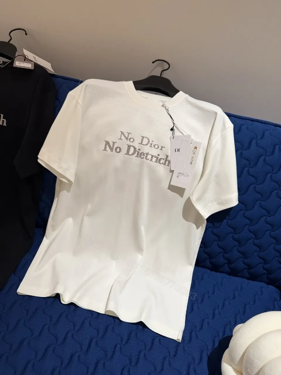 View 2 of Minimalist No-Dior Typography Cotton Tee: Subtle Luxe Comfort