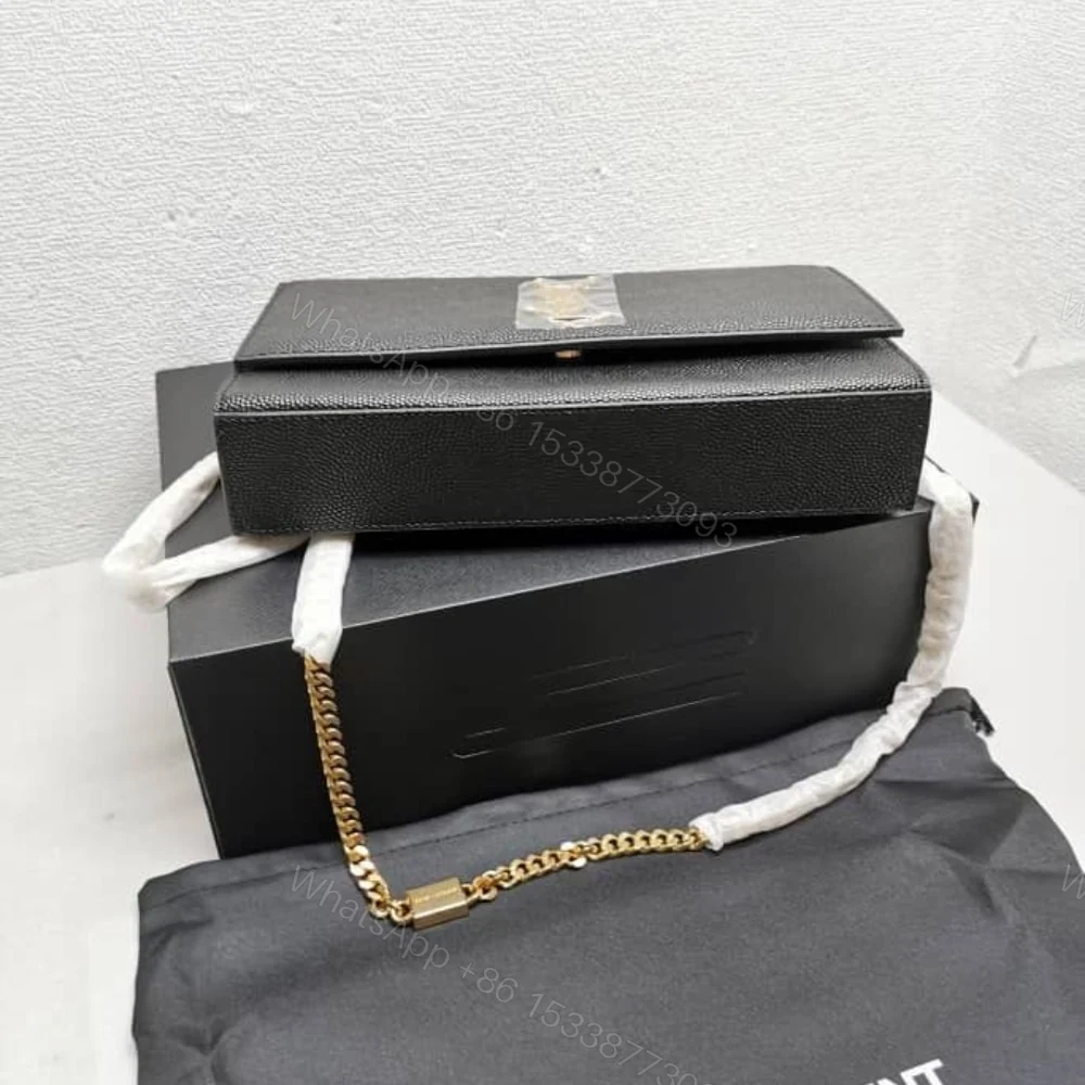 View 6 of Saint Laurent Kate Medium Chain Bag In Grain De Poudre Black 24Cm 364021 BOW0J 1000