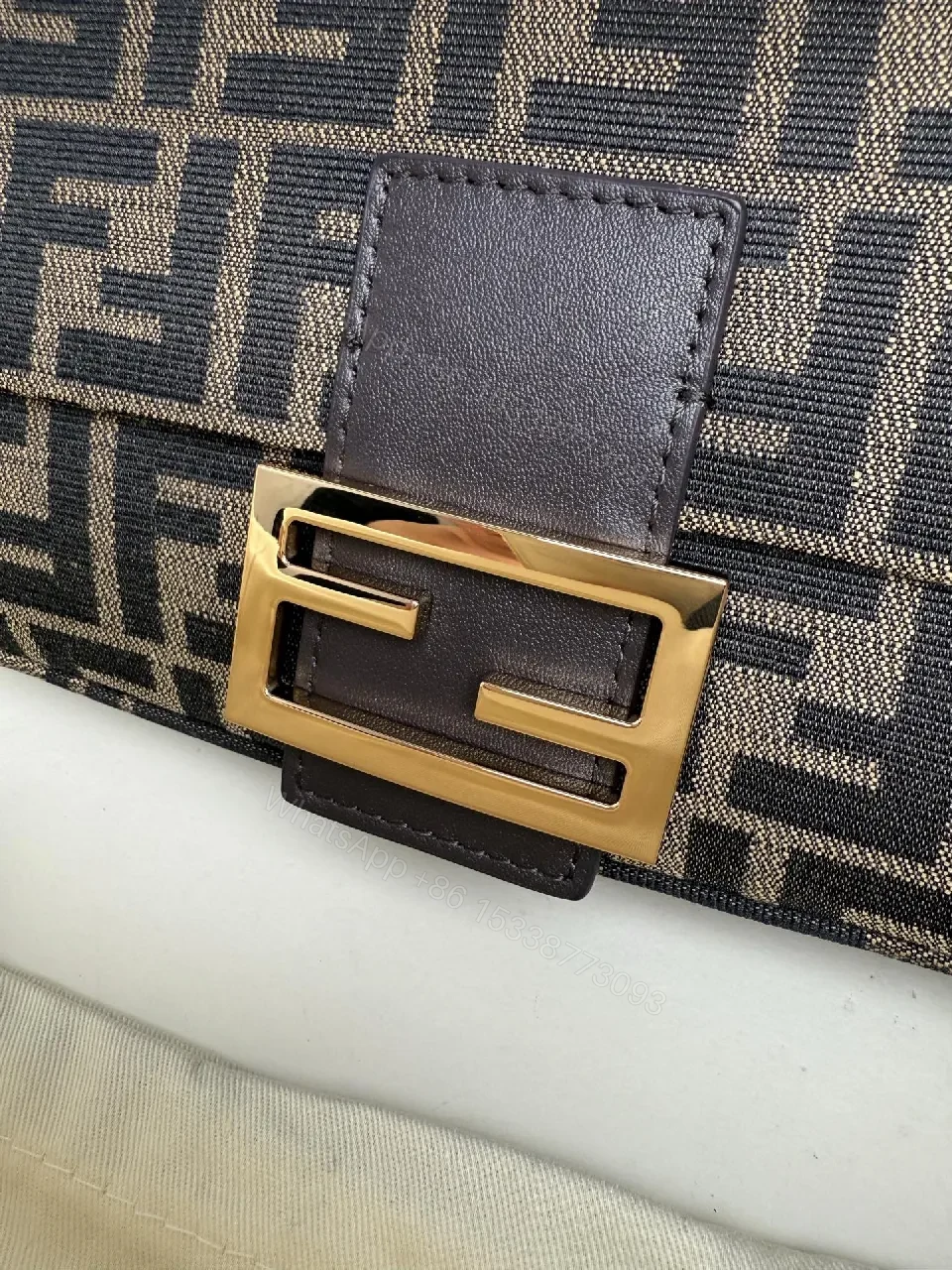 View 4 of Structured Logo Crossbody with Luxe Hardware - Monogram Canvas Bag