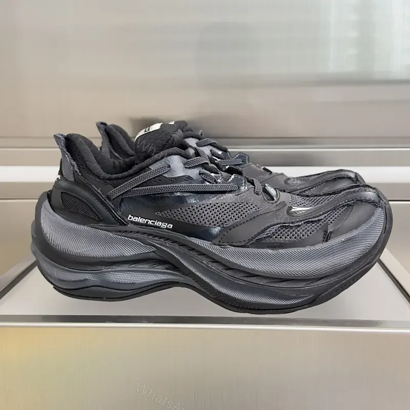 Black Mesh-Covered Dynamic Balenciaga Sneakers — view 1