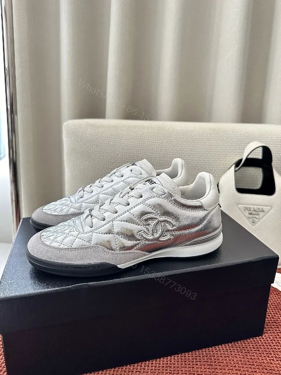 View 2 of Metallic Quilted High-Tops: Luxe Sport-Luxe Sneakers