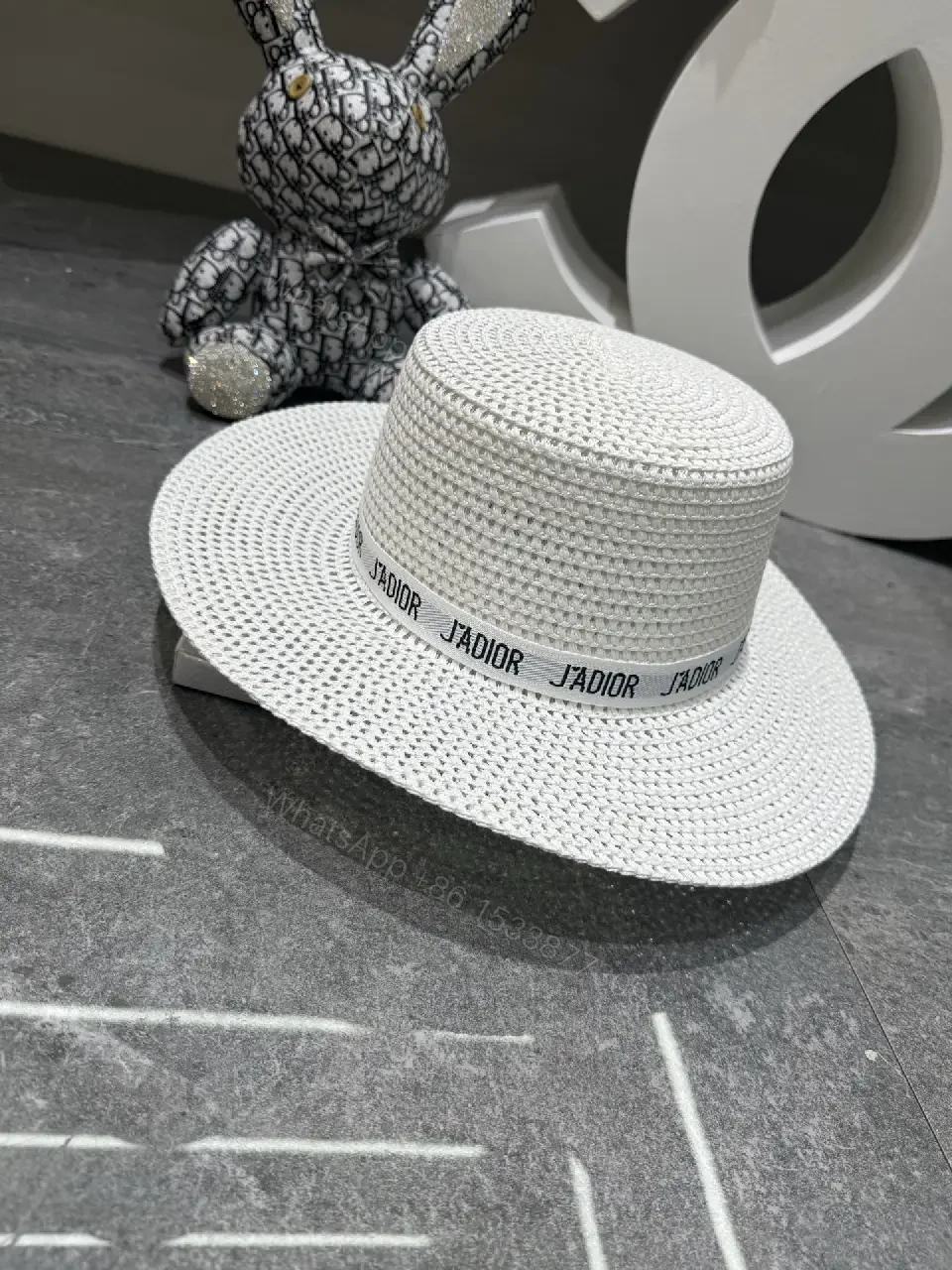 View 9 of Straw Bucket Hat Woven Wide-Brim Floppy J'ADIOR Ribbon Hats