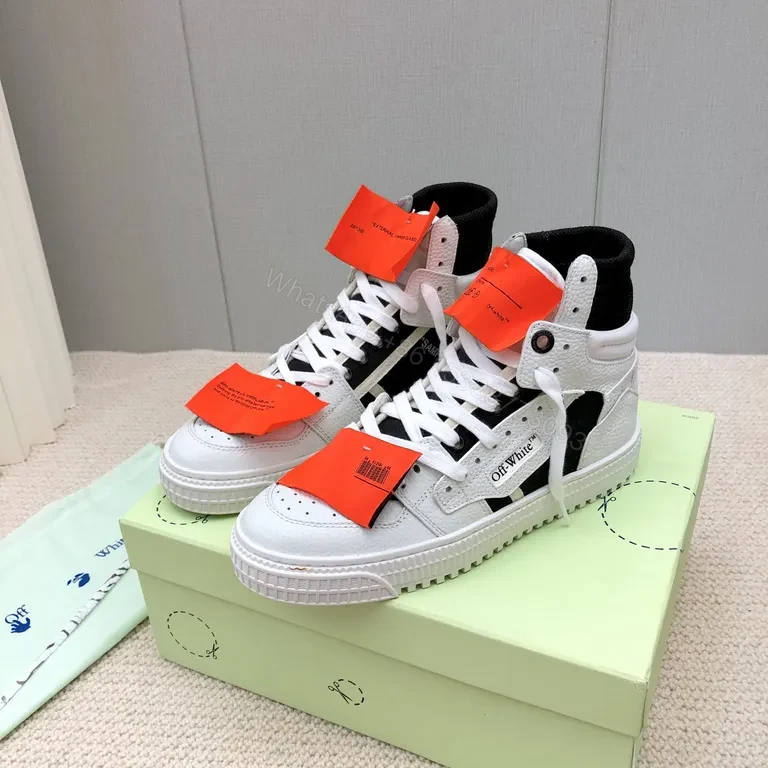 Chic-Edge Off-White-Style High-Top Sneakers with Comfort — view 1