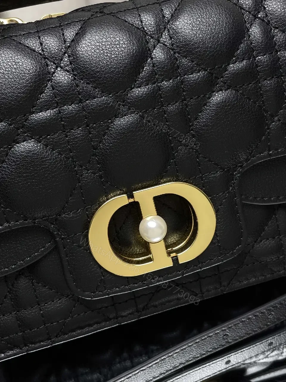 View 9 of Quilted Black Crossbody with Gold Chain: Modern Luxury Bag