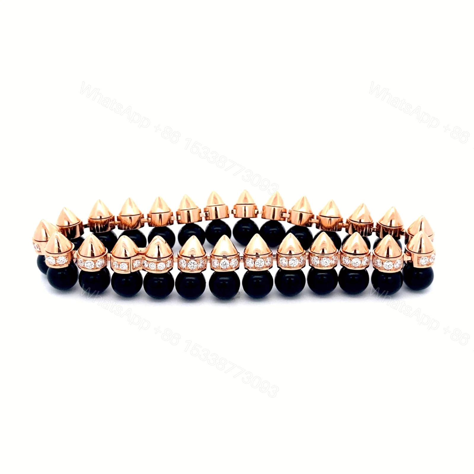 18K Rose Gold Clash de Cartier Black Onyx and Diamond Bracelet — view 1