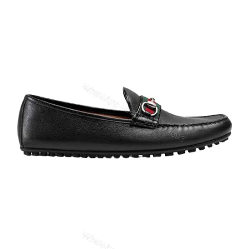 GUCCI GUCCI LEATHER DRIVER WITH WEB – LDG010 — view 1