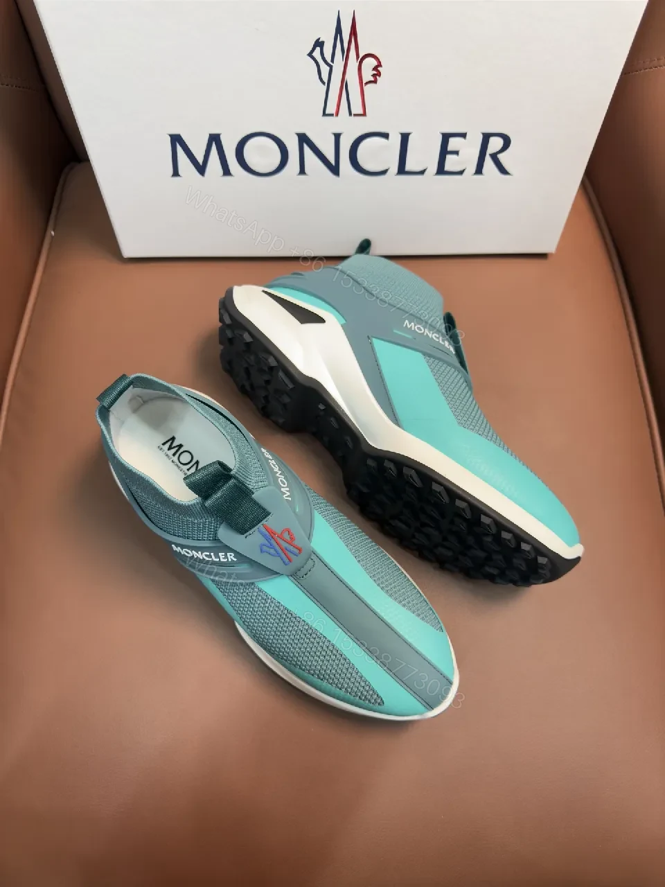 View 2 of Teal Knit High-Top Sneakers: Luxe Slip-On Comfort