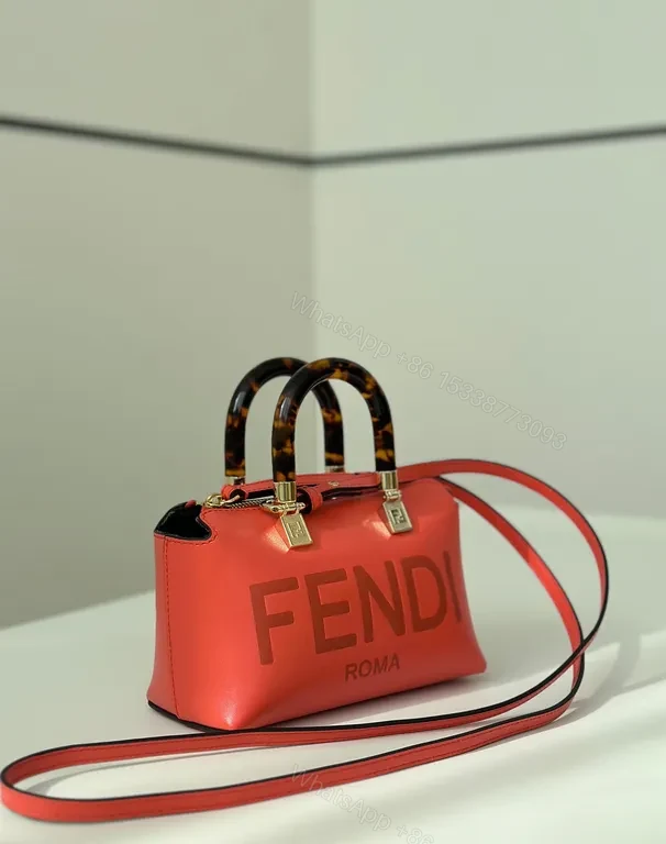 View 5 of Coral Mini Bag: FENDI Roma Sparkle Top Handle Carryall