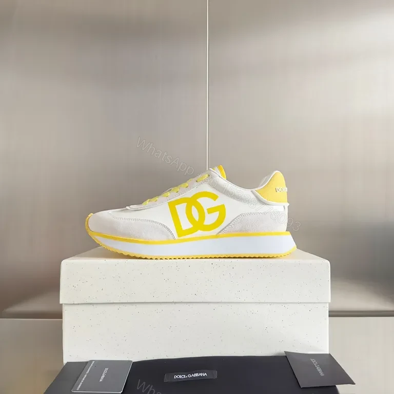 Minimalist Revival Yellow DG-Inspired Sneakers — view 1