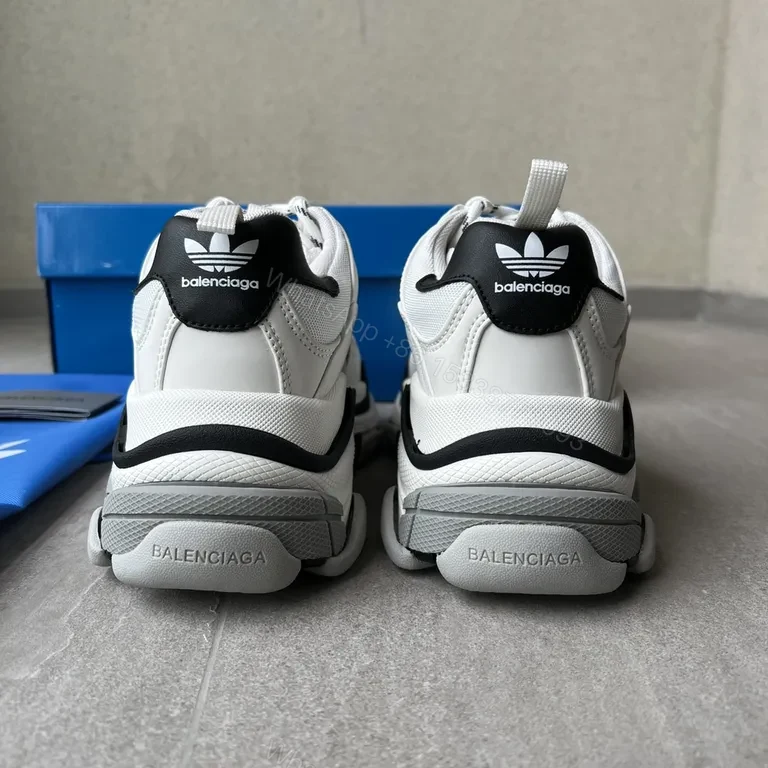View 7 of White Leather Chunky Sneaker + Bold Balenciaga-Inspired + All-Day Comfort + Versatile Streetwear + Sneaker